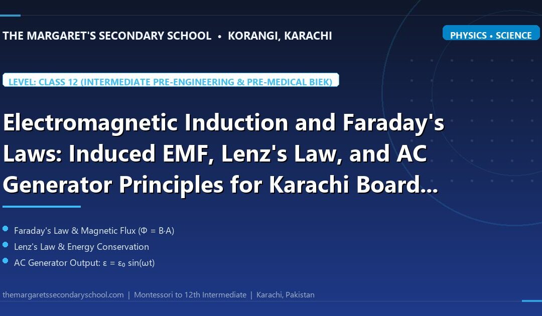 Electromagnetic Induction and Faraday's Laws: Induced EMF, Lenz's Law, and AC Generator Principles for Karachi Board Examinations - The Margaret's Secondary School