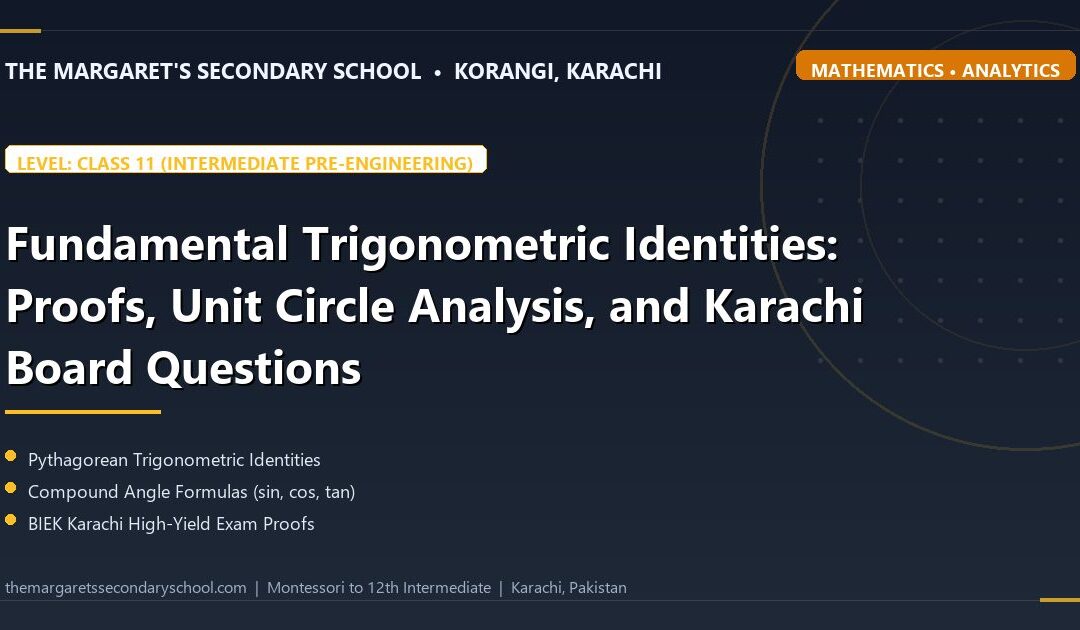 Fundamental Trigonometric Identities: Proofs, Unit Circle Analysis, and Karachi Board Questions
