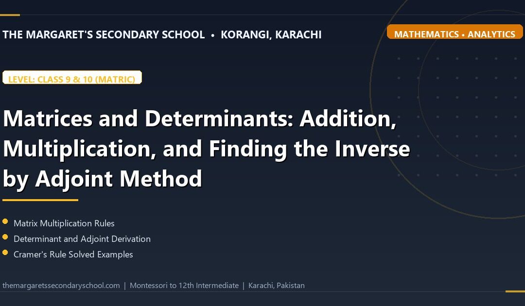 Matrices and Determinants: Addition, Multiplication, and Finding the Inverse by Adjoint Method