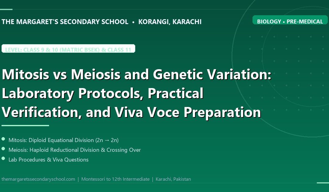 Mitosis vs Meiosis and Genetic Variation: Laboratory Protocols, Practical Verification, and Viva Voce Preparation - The Margaret's Secondary School
