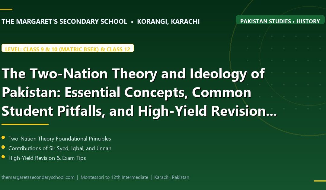 The Two-Nation Theory and Ideology of Pakistan: Essential Concepts, Common Student Pitfalls, and High-Yield Revision Drills - The Margaret's Secondary School