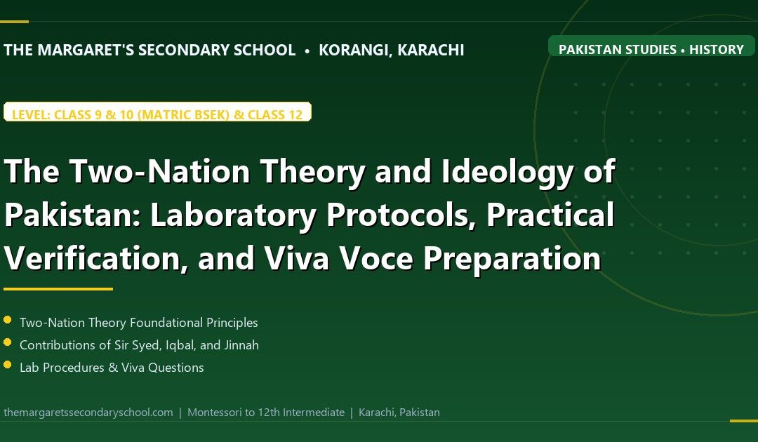 The Two-Nation Theory and Ideology of Pakistan: Laboratory Protocols, Practical Verification, and Viva Voce Preparation - The Margaret's Secondary School