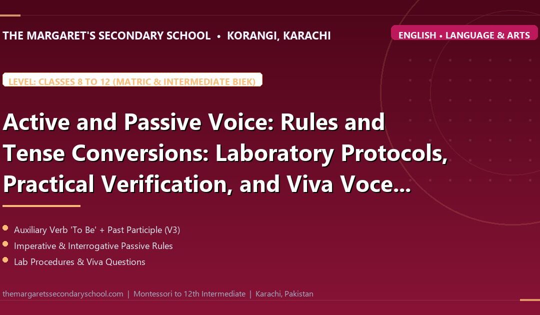 Active and Passive Voice: Rules and Tense Conversions: Laboratory Protocols, Practical Verification, and Viva Voce Preparation - The Margaret's Secondary School