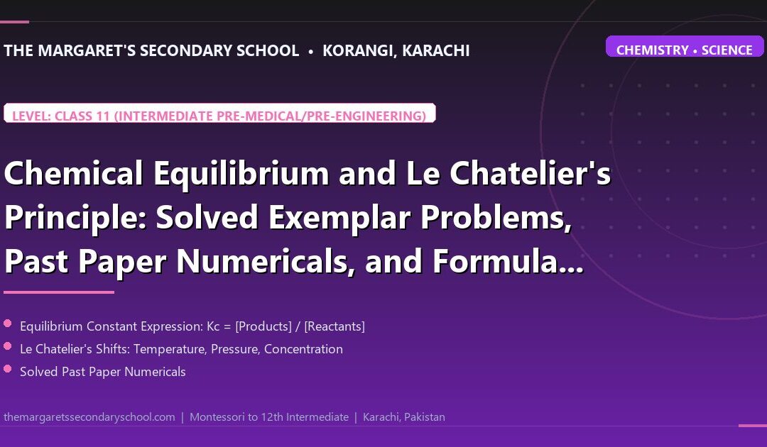 Chemical Equilibrium and Le Chatelier's Principle: Solved Exemplar Problems, Past Paper Numericals, and Formula Mastery - The Margaret's Secondary School