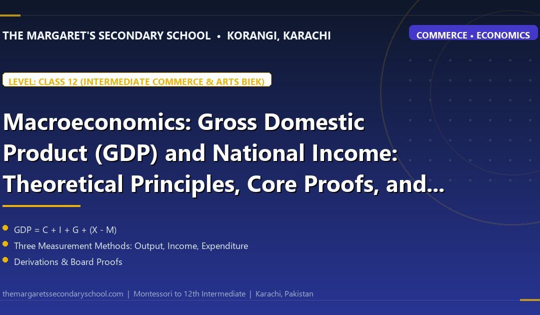 Macroeconomics: Gross Domestic Product (GDP) and National Income: Theoretical Principles, Core Proofs, and Karachi Board Derivations - The Margaret's Secondary School