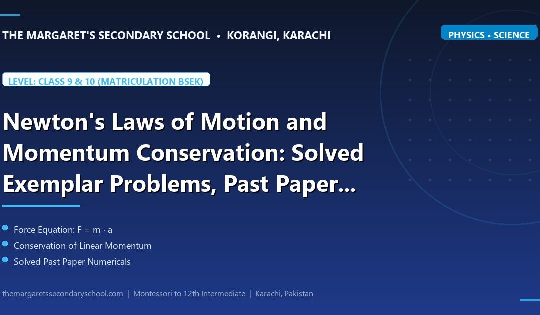 Newton's Laws of Motion and Momentum Conservation: Solved Exemplar Problems, Past Paper Numericals, and Formula Mastery - The Margaret's Secondary School