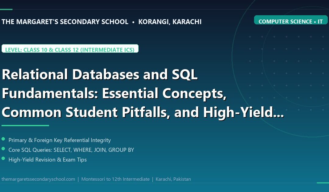 Relational Databases and SQL Fundamentals: Essential Concepts, Common Student Pitfalls, and High-Yield Revision Drills - The Margaret's Secondary School
