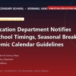 Sindh Education Department Notifies Revised School Timings, Seasonal Breaks, and Academic Calendar Guidelines - The Margaret's Secondary School News