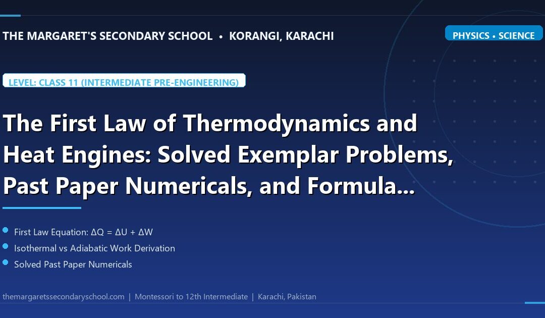 The First Law of Thermodynamics and Heat Engines: Solved Exemplar Problems, Past Paper Numericals, and Formula Mastery - The Margaret's Secondary School