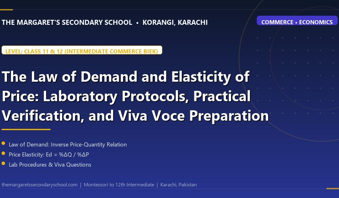 The Law of Demand and Elasticity of Price: Laboratory Protocols, Practical Verification, and Viva Voce Preparation - The Margaret's Secondary School